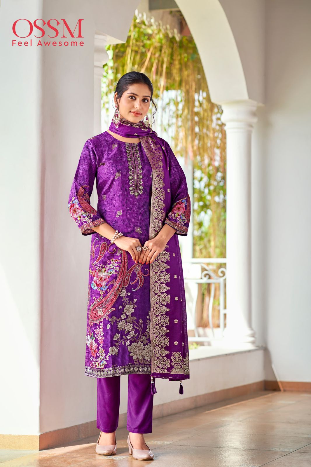 Mandira By Ossm Jacquard Digital Printed Kurti With Bottom Dupatta Wholesale Price In Surat

